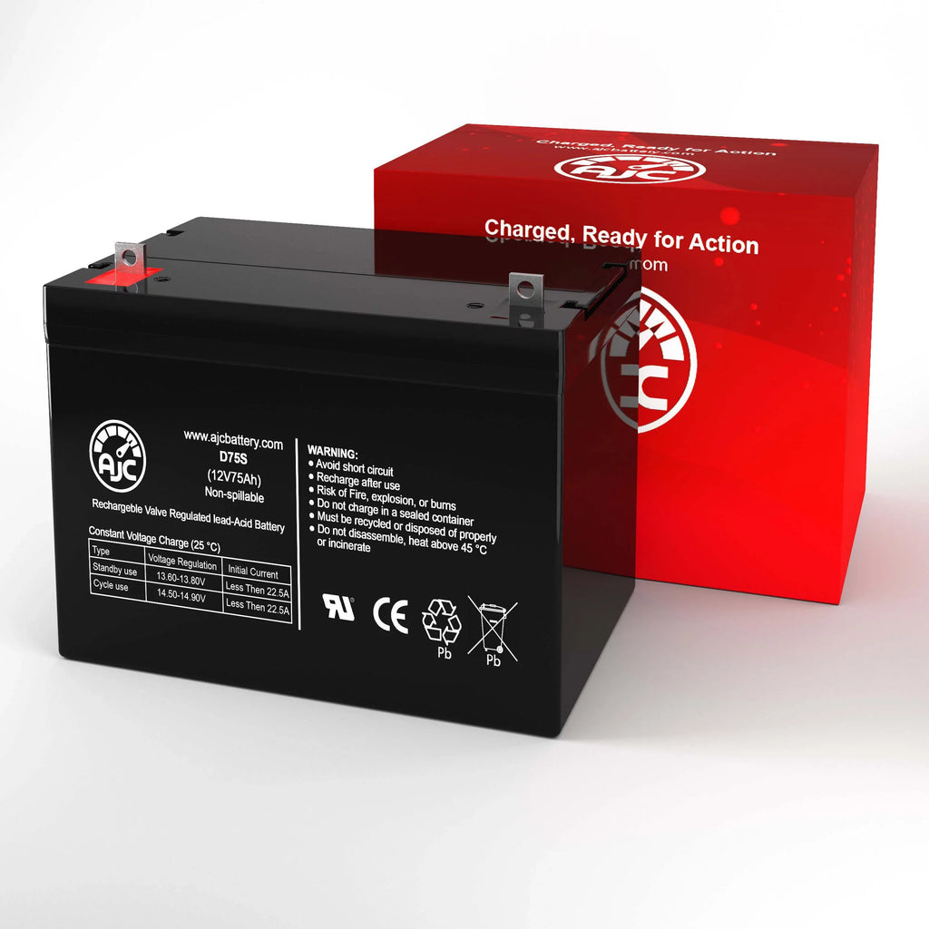 AJC Scooter Brand 12V - This Is 75Ah Mobility R-4000 Pride Replacement Quantum Mobility Battery an