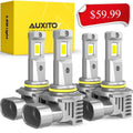 Upgraded 9005 6500K Fan, Headlight of 9006 800% 9006 Bulbs Headlight 9005 Bright, 4 White Super 2024 Pack Combo Kit, Led AUXITO Wireless with LED