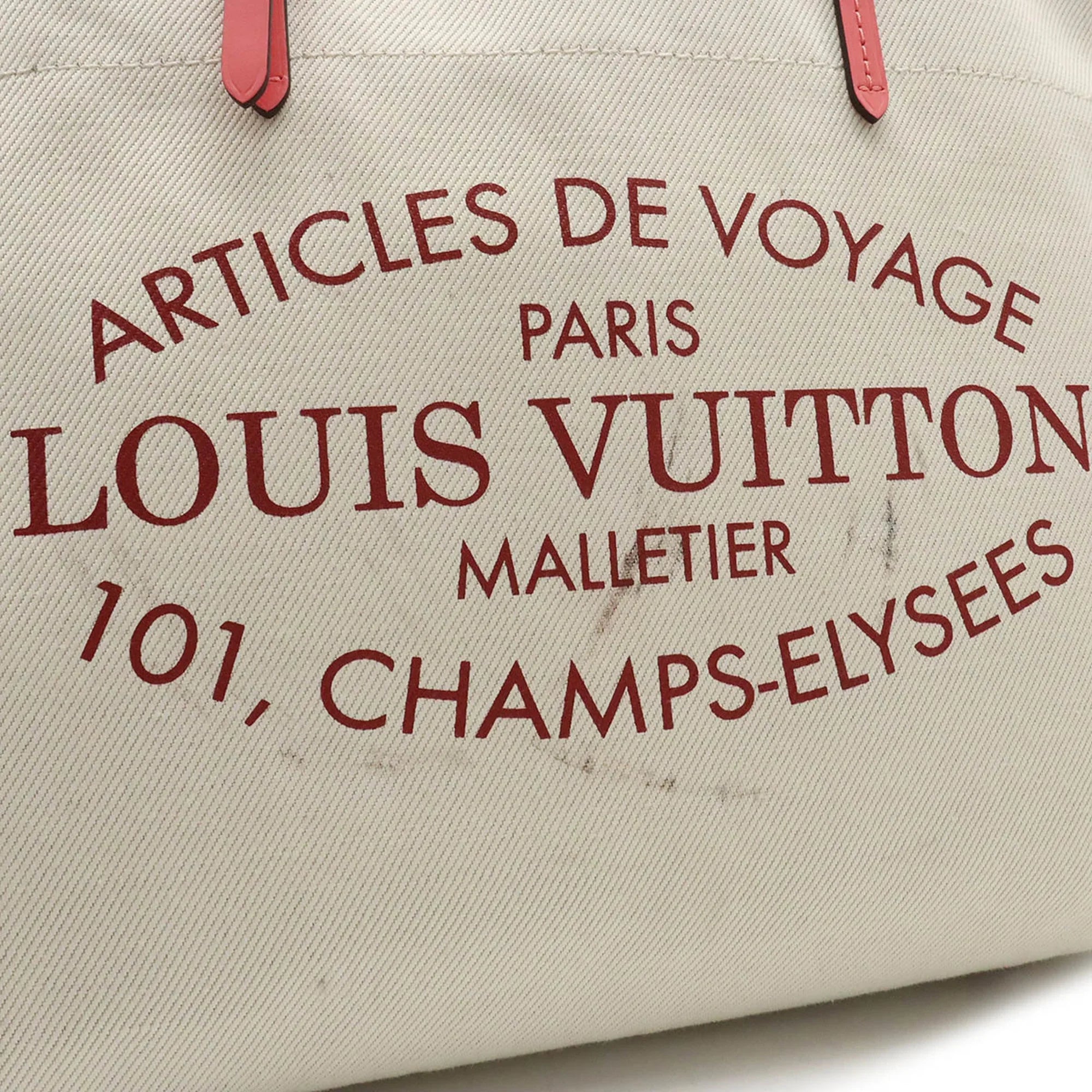 MM Pink Used Authenticated Summer Canvas Collection Corail Tote 2014 Bag Shoulder Hippopotamus M94502
