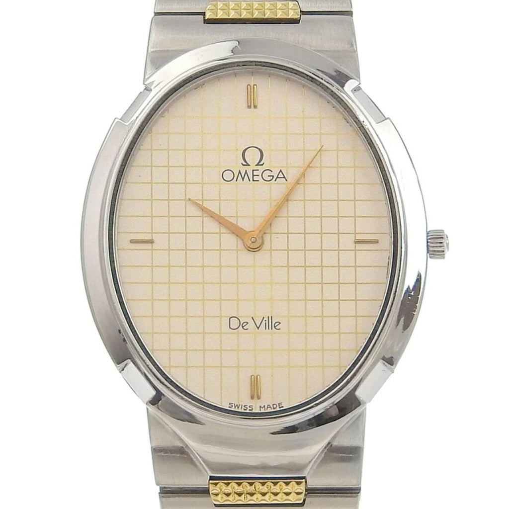 Steel Ville Omega Pre-Owned Dial Watch Made Boys Swiss De (Fair) Silver Silver/Gold Quartz OMEGA Stainless