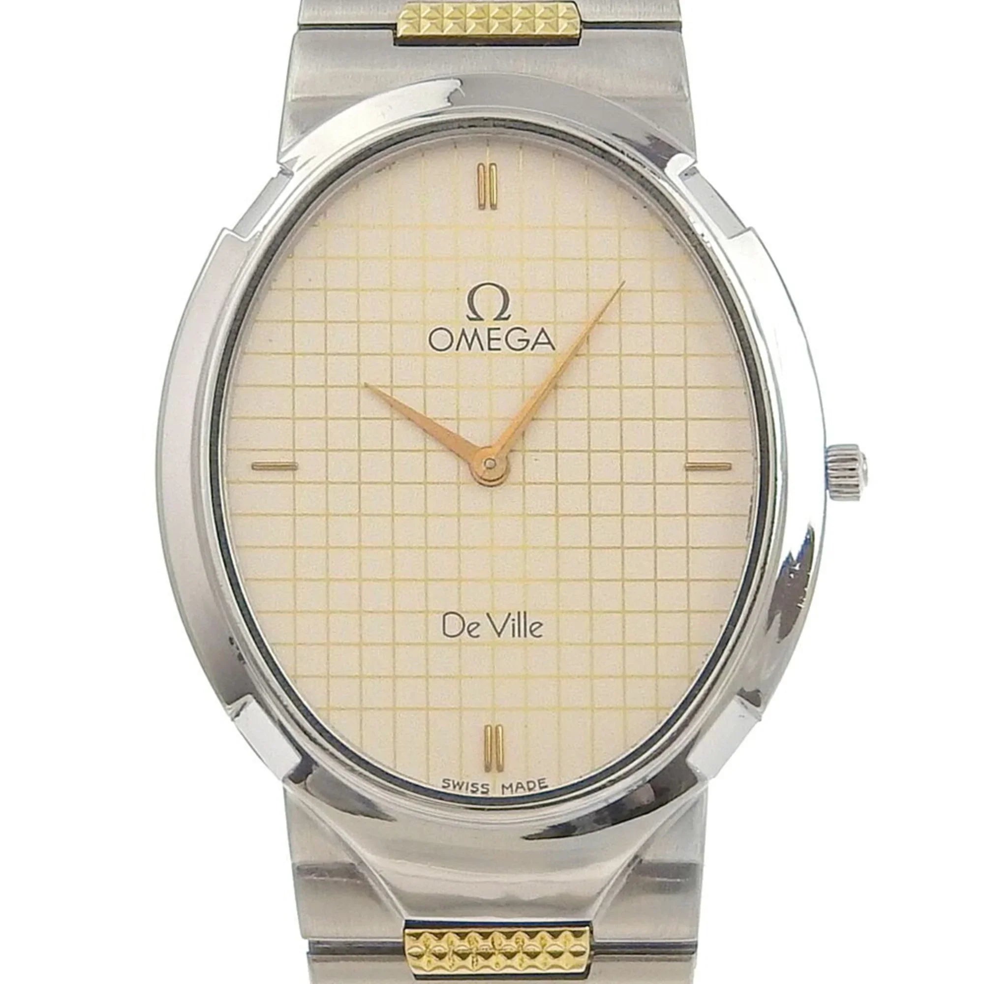 Steel Ville Omega Pre-Owned Dial Watch Made Boys Swiss De (Fair) Silver Silver/Gold Quartz OMEGA Stainless