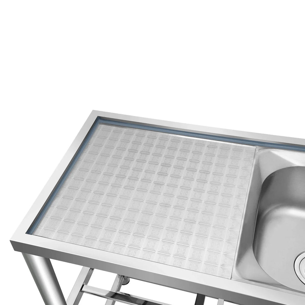 Kitchen Sink 304 Prep w/Faucet Bowls Prep w/ Bowl Catering Home Steel Utility Kitchen Catering Sink Table 2 +Shelf Bowl Catering Bowls Prep 2 Table Commercial Stainless Drainboard Kitchen Sink