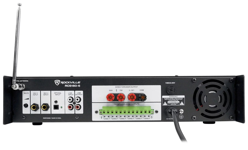 (6) Control Wall Commercial 3" Amp 23-1 70v JBL Indoor/exterior + Speakers Black