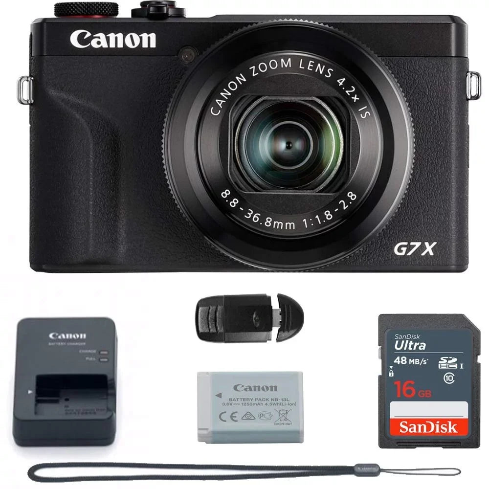 '- - Digital III Basic Camera X G7 Canon Mark Black 20.1-Megapixel (64GB) PowerShot Bundle Accessories